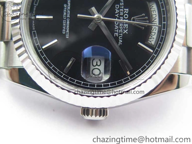 1229 Day-Date 36 SS 128239 Bp Maker Best Edition Black Dial on President Bracelet TimelessDesign 3151